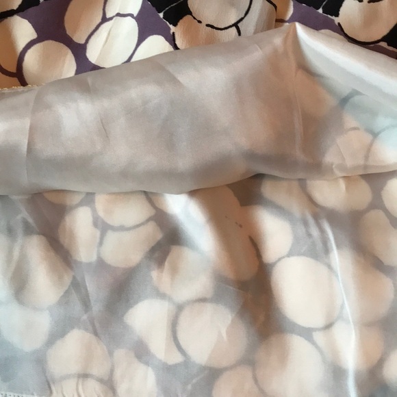 Anthropologie high waist cream/purple polka dot lightweight lined silk skirt EUC - Picture 6 of 7